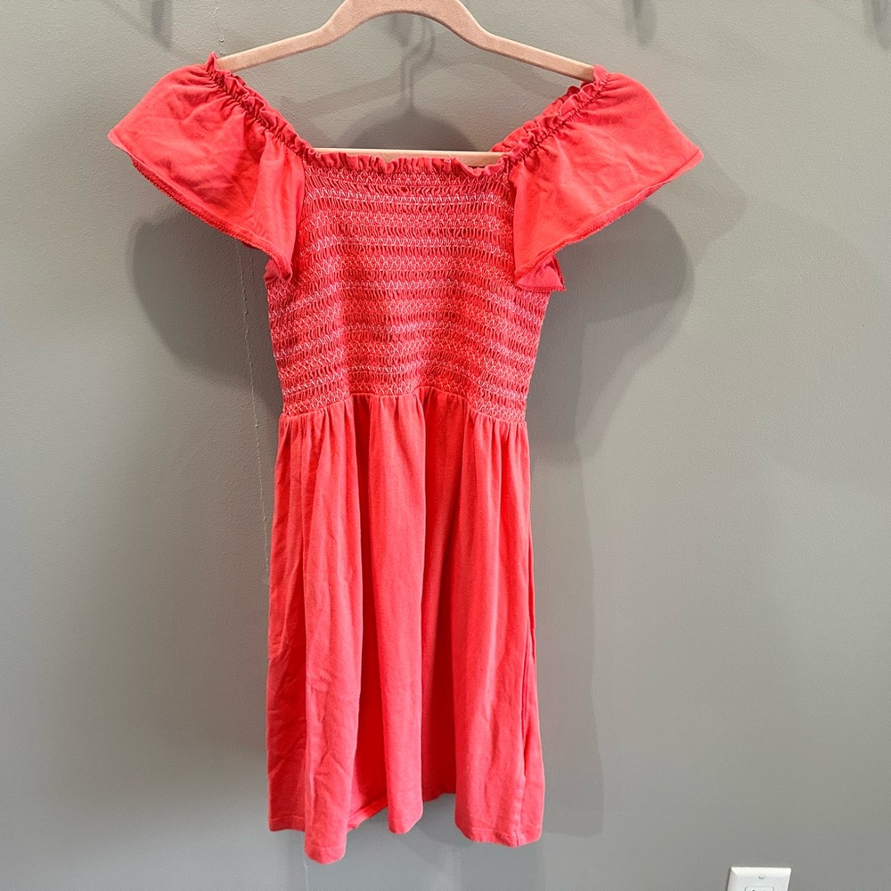 Crewcuts Girls Smocked Coral Dress